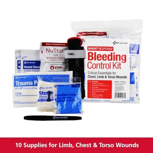 First Aid Only 91137 Critical Essentials Bleeding Control Kit for Chest, Limb & Torso Wounds, 10 Pieces