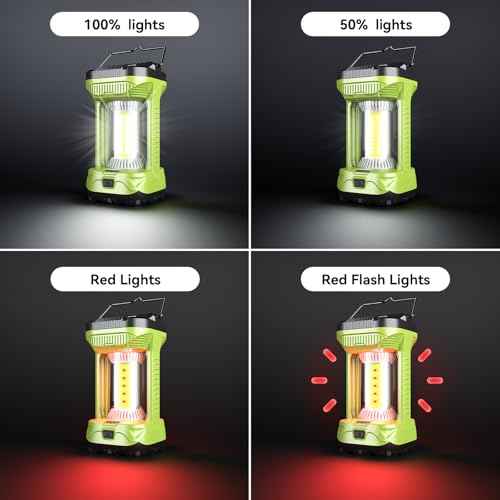 AlpsWolf Camping Lantern Rechargeable, 4000mAh LED Lantern for Power Outages Super Bright Portable Camping Light Emergency Lantern Camping Lamp Green, 1 Pack