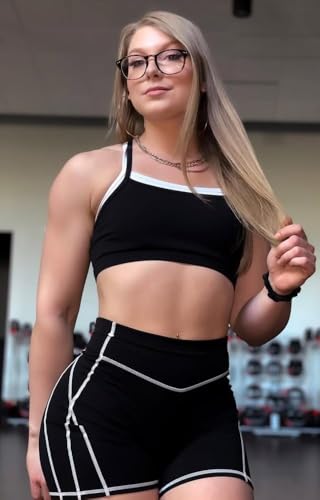 Aoxjox Takes Two High Impact Bra - Black & White, Medium
