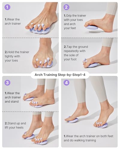 Blue Foot Arch Trainer for Flat Feet & Plantar Fasciitis Support - Portable Exercise Brace