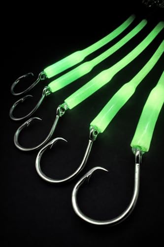 Deep Drop Fishing Rig with Glow Sleeves & 6/0, 3 Hook Option – NOAA Compliant Circle Hooks – Made in USA