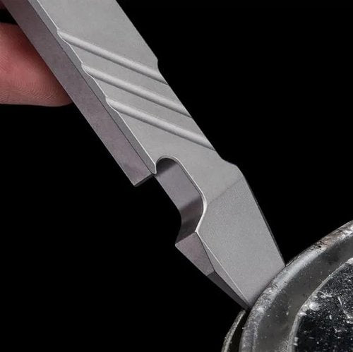 Titanium EDC Pry Bar Tool – 4” Pocket Prybar with Bottle Opener, Flathead Screwdriver, Box Opener & Scraper – Compact Multi Tool for Everyday Carry