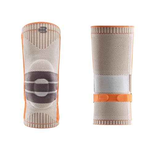 Bauerfeind Outdoor Knee Support, Unisex Knee Brace for Hiking, Walking, and Running, Sandstone-Orange, XXL