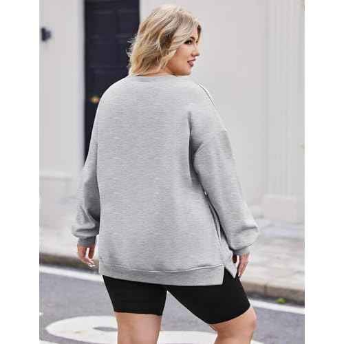 IN'VOLAND Womens Plus Size Sweatshirts Long Sleeve Fleece Soft Fall Winter Crew Neck Pullover Tops with Pockets 2025
