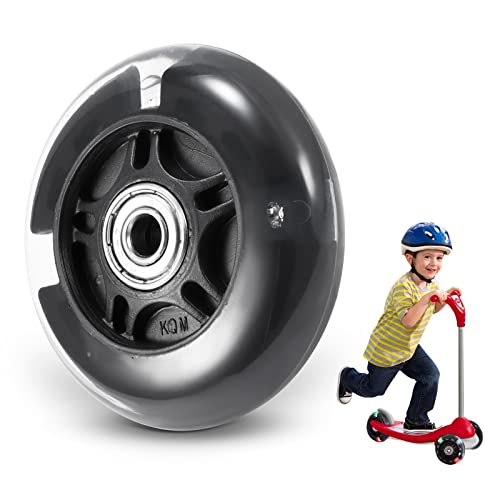 Blingbin LED Flash Scooter Wheels 80MM Replacement for Kids, Black