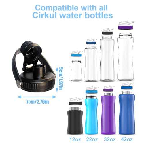Lid for Cirkul Water Bottle - Auto Flip Lid for Hydro Flask Wide Mouth 12-64oz, Replacement Compatible with Cirkul, Hydroflask, Simple Modern, Iron Flask, Takeya & Others