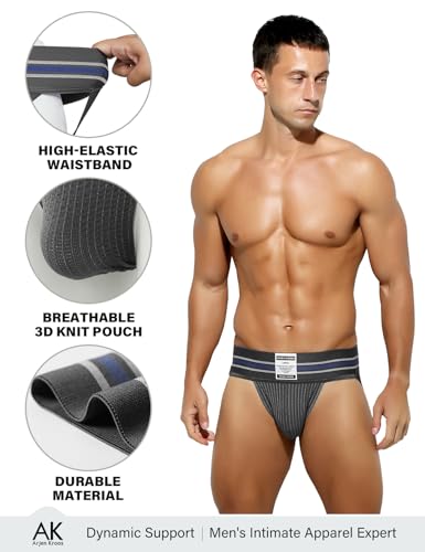 Men's Grey Large Arjen Kroos Jock Strap Athletic Supporter Gym Underwear