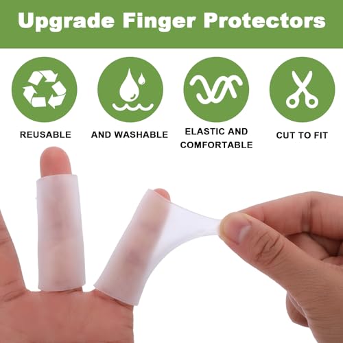 90Pcs Silicone Finger Sleeve Protectors - Clear Gel Finger Covers for Craft & Typing - Variation 90