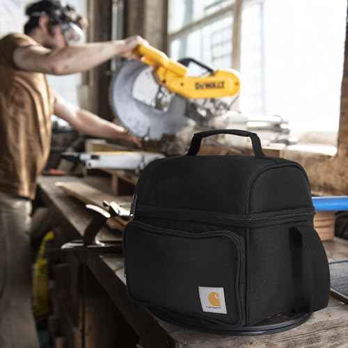 Carhartt Camping Cooler, Worksite Lunchbox, Soft Shell Lunch Bag for Construction Sites, Work and Everyday Use, Black
