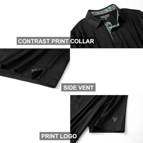 Mens Polo Shirts Short and Long Sleeve Casual Solid Stylish Dry Fit Performance Designed Collared Golf Polo Shirts for Men