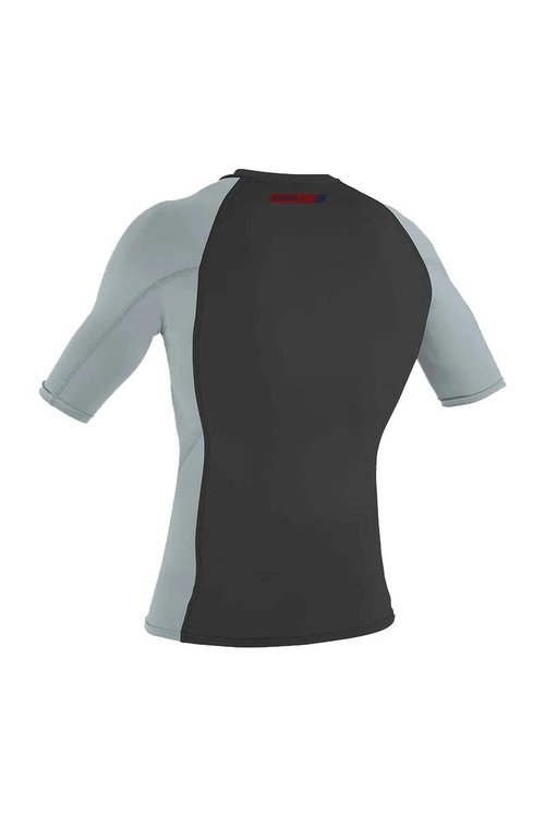 O'Neill Men's Premium Skins UPF 50+ Short Sleeve Rash Guard, Raven/Cool Grey/Cool Grey, 3XL