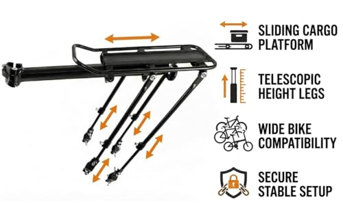 Heavy Duty Bicycle Cargo Rack 180lbs Capacity Universal MTB Road City Kids Fat Tire Bike