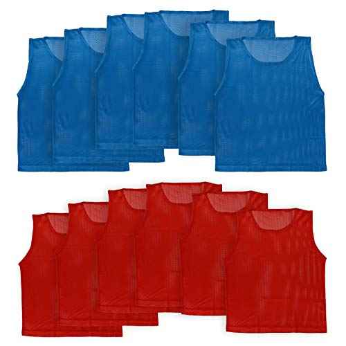 LITEMESH Pinnies (Set of 12/24 Practice Vests) Youth Pinnies, Pennies for Sports Youth, and Scrimmage Vests