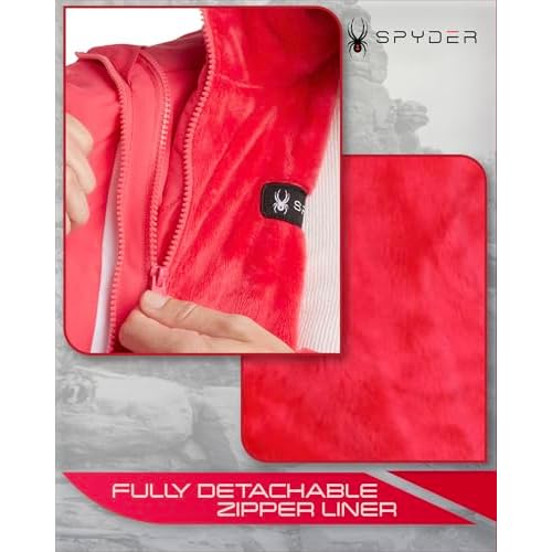 Spyder Womens Ski Jacket - Faux Fur Lined Insulated 3 in 1 Puffer Jacket - Reversible Quilted Winter Coats for Women