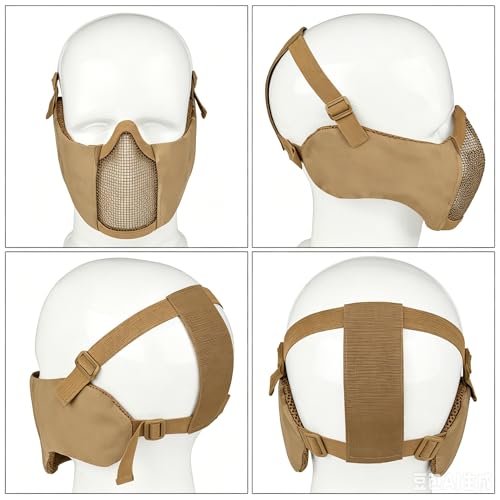 VPZENAR Tactical Airsoft Helmet with Mesh Mask and Goggles - Black, Camouflage Variant
