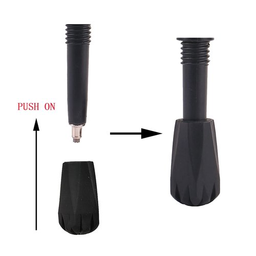 Diooid Hiking Pole Tips Extra Thick and Wear Resisting Trekking Pole Tips Replacement Pole Rubber Tip Protectors Fits Most Standard Hiking Poles with 11mm Hole Diameter Black