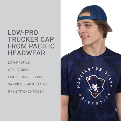 Unisex Low-Profile Trucker Cap - Maroon Beige Maroon Variation