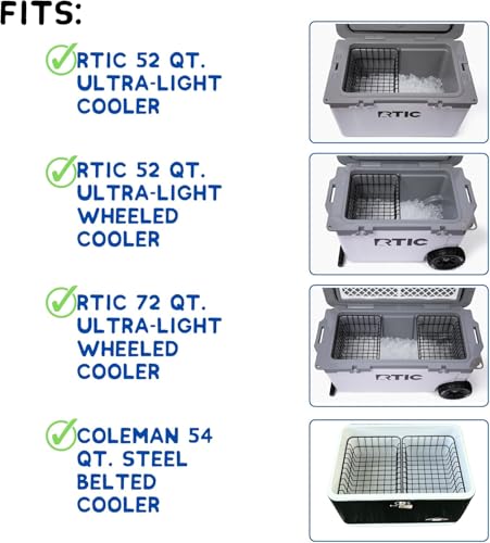 Grey 52/72/54 Qt. Cooler Basket 2-Pack for RTIC Ultra-Light Coolers