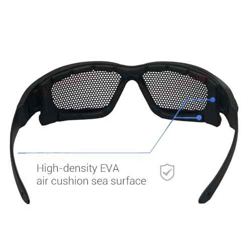 Wire Mesh Safety Glasses,Safety Goggles Breathable Shock Resistant Iron Mesh,Glasses for Military Cs Outdoor Game Fans Activity