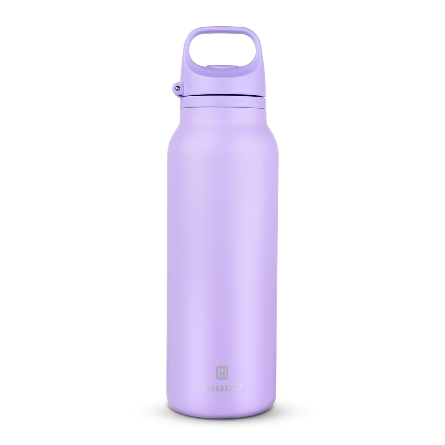 Insulated Thermo Water Bottle with Handle 20oz Stainless Steel Water Bottle Metal Water Flask Water Bottle for Hot and Cold Drink for Hiking, Workout, Gym, Travel (Purple, 600ml)