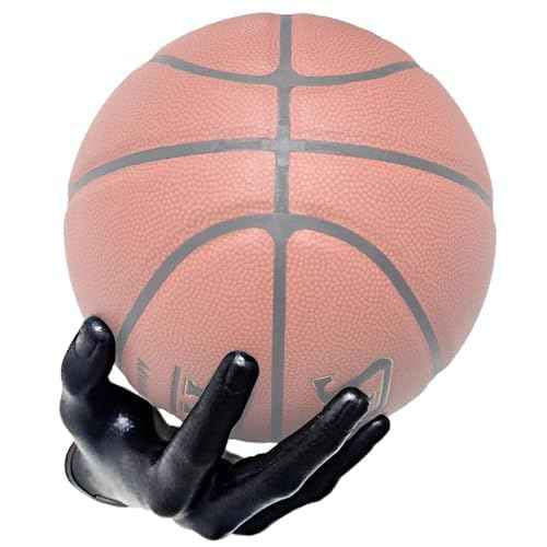 Basketball Holder, Hand Sculpture Ball Holder Wall Mount Art Decor Stand Basketball Storage Rack Organizer Display Case Man Cave for Football Soccer Gifts for Him Men Boys Gamers