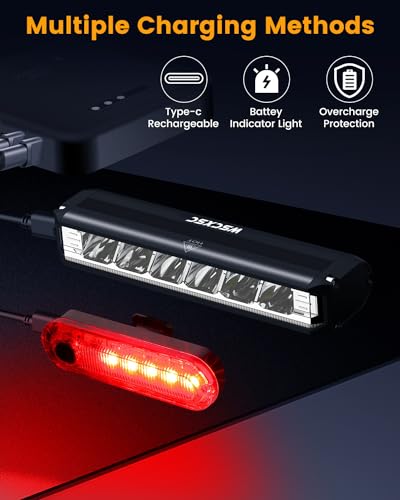 1800 Lumens USB-C Rechargeable Bike Light Set for Night Cycling - Waterproof Headlight & Taillight