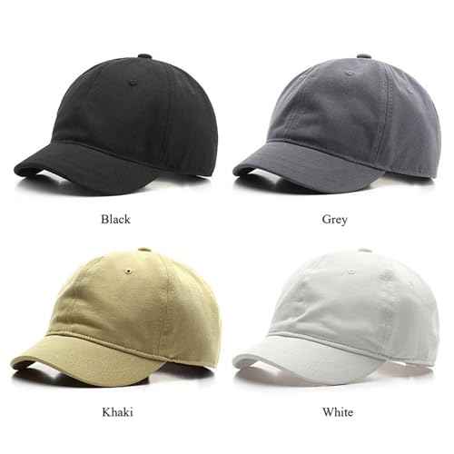 Short Brim Unconstructed Soft Cotton Plain Baseball Cap Adjustable Washed Low Profile Dad Hat for Men Women