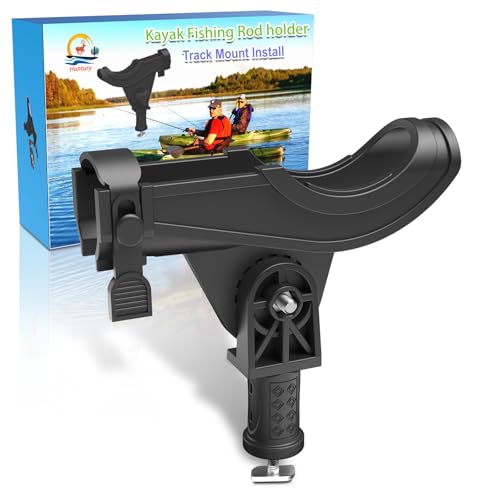 Kayak Track Fishing Rod Holder with Rubber Strap - Pack of 1 - Adjustable & Easy Install