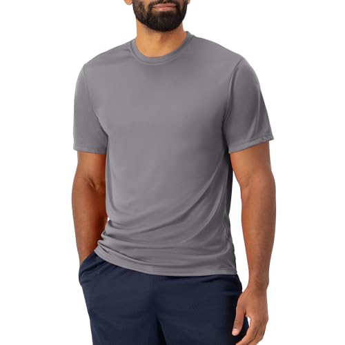 Hanes Men's Cool Dri Performance Moisture-Wicking T-Shirt Pack - Black, White, Navy, Grey, Royal, Large