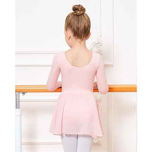 Stelle Ballet Leotards for Girls Long Sleeve Toddler Dance Leotard Outfits with Skirt Classic(Little/Big Kid)
