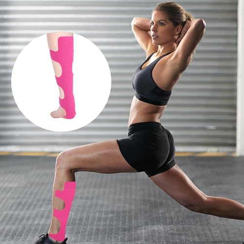 Pink Precut Kinesiology Tape for Achilles Tendon Support - 12 Pack