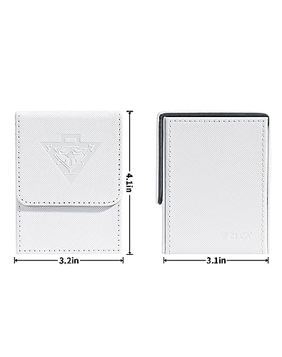 ZLCA Card Deck Box for MTG Yugioh TCG - White, Holds 100+ Cards, Secure Magnet Closure
