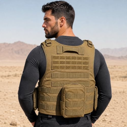 Green Tactical Adjustable Airsoft Vest with Pouches - Lightweight Outdoor Gear