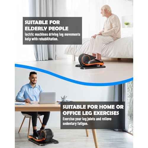 Under Desk Machine, Electric Ellipse Leg Exerciser for Senior, 13 Adjustable Speeds Quiet and Portable Seated Pedal Exerciser for Training with Remote Control