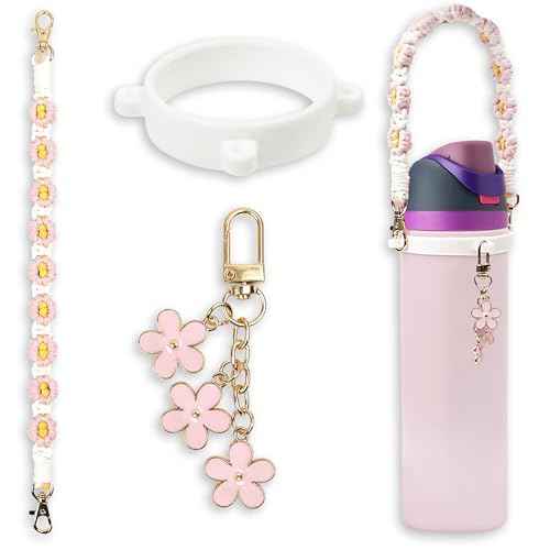 Handle Strap and Charm Set for Owala Water Bottle 24 oz, 32 oz, 40 oz, Owala Kids, Owala Coffee Tumbler, Owala FreeSip ? Includes Handle Strap, for Owala Accessories & Stanley Cup Accessories