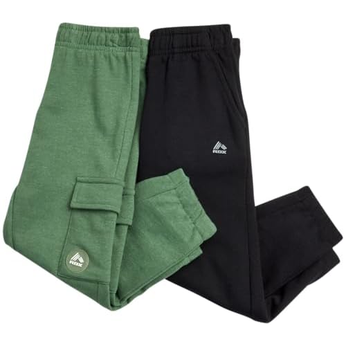 RBX Boys Sweatpants - 2 Pack Soft Performance Fleece Athletic Pants Boys Joggers Kids Sweatpants with Pockets (Sizes: 8-16)