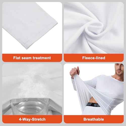 Men¡¯s Thermal Compression Shirts Long Sleeve Athletic Base Layer Top Fleece Lined Cold Weather Undershirt for Workout