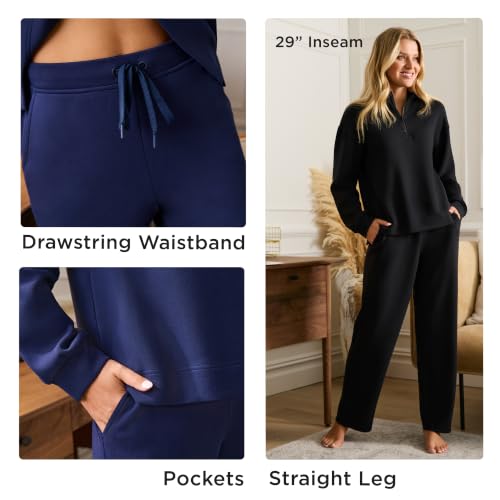 Medium Bordeaux Cuddl Duds Lounge Sets for Women - 2 Piece Matching Tracksuit