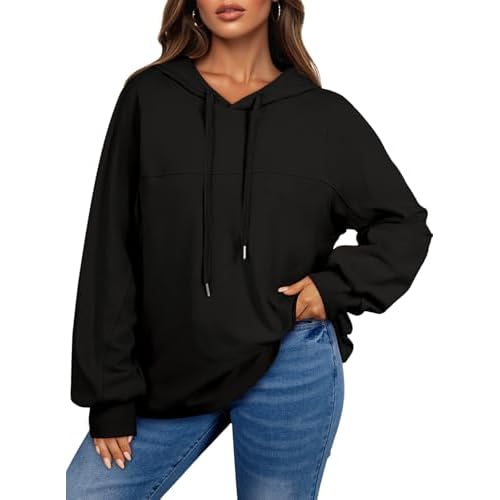 Dokotoo Hoodies for Women Soft Long Sleeve Casual Hoodie Oversized Sweatshirt Lightweight Knit Pullover Hooded Tops