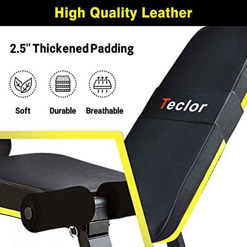 Adjustable Weight Bench, Foldable Workout Benches for Home Gym, 10 Backrest Position Exercise Bench for Strength Training, Upgraded Thickened Steel Support Max Capacity 700LBs