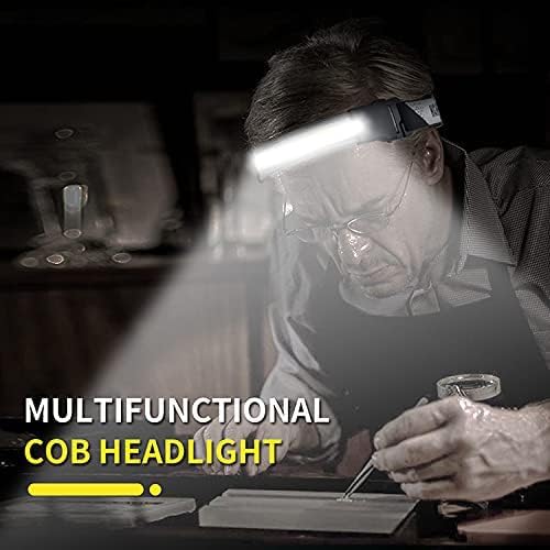 BESTSUN COB Headlamp Rechargeable Flashlight,210°Wide Beam Head Lamp with 3 Mode,Super Bright Head Light for Forehead,Lightweight Waterproof Powerful Head Lamp for Outdoor Running,Camping Hiking