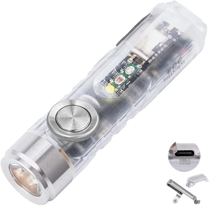 EDC Flashlight USB-C Rechargeable 650 Lumens - Aurora A8 G4 with Magnetic Clip - Variation B