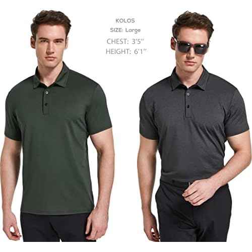 TELALEO 4/5 Pack Mens Polo Shirts Quick Dry Short Sleeve Golf T Shirt Performance Moisture Wicking Casual Workout