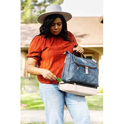 Petunia Pickle Bottom Pivot Backpack, Multiple Carrying Options, Insulated Pockets, Modern Silhouette, Roomy Interior, Indigo/Blush