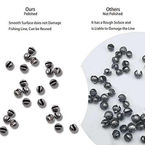 SANWEAL120PCS/200PCS Fishing Weights Sinkers - Premium Split ShotFishing Weights Sinkers - Round Removable Fishing Sinkers - 5/6 Sizes