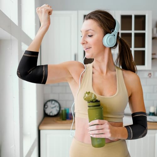 Vlela Copper Elbow Support Sleeve Medium Black for Tendonitis & Arthritis