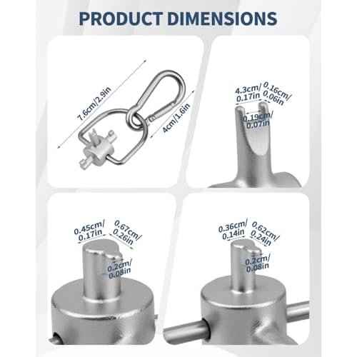 2 Pack HVAC Tools Locking Cap Key for R410A R22 Refrigerant, 3-in-1 Valve Core Removal Tool, Multi-Function HVAC Refrigerant Service Key for AC; Equipment Repair, Tamper-Resistant