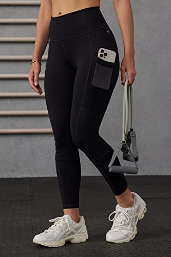 Women's PowerHold High-Waisted Compression Leggings - Large Black, Workout & Yoga