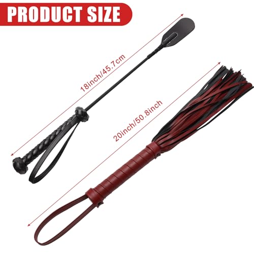 Horse Riding Crop with PU Leather Handle 18-20 Inches Equestrian Whip
