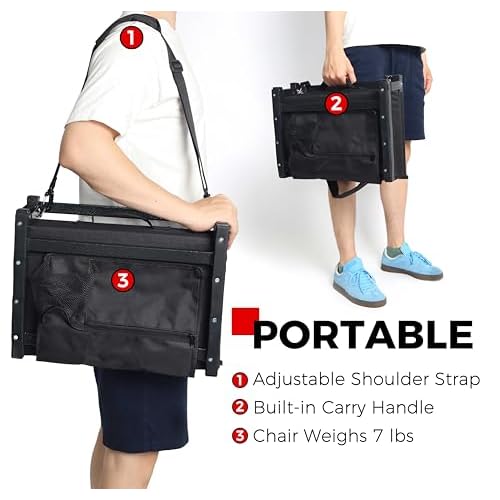 SPORT BEATS Stadium Seats with Back Support Bleacher Chairs with Back and Cushion Thick Padded Bleacher Seats Includes Shoulder Strap